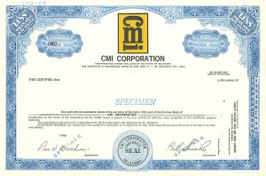 CMI Corporation - Stock Certificate